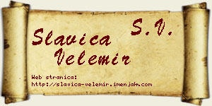 Slavica Velemir vizit kartica